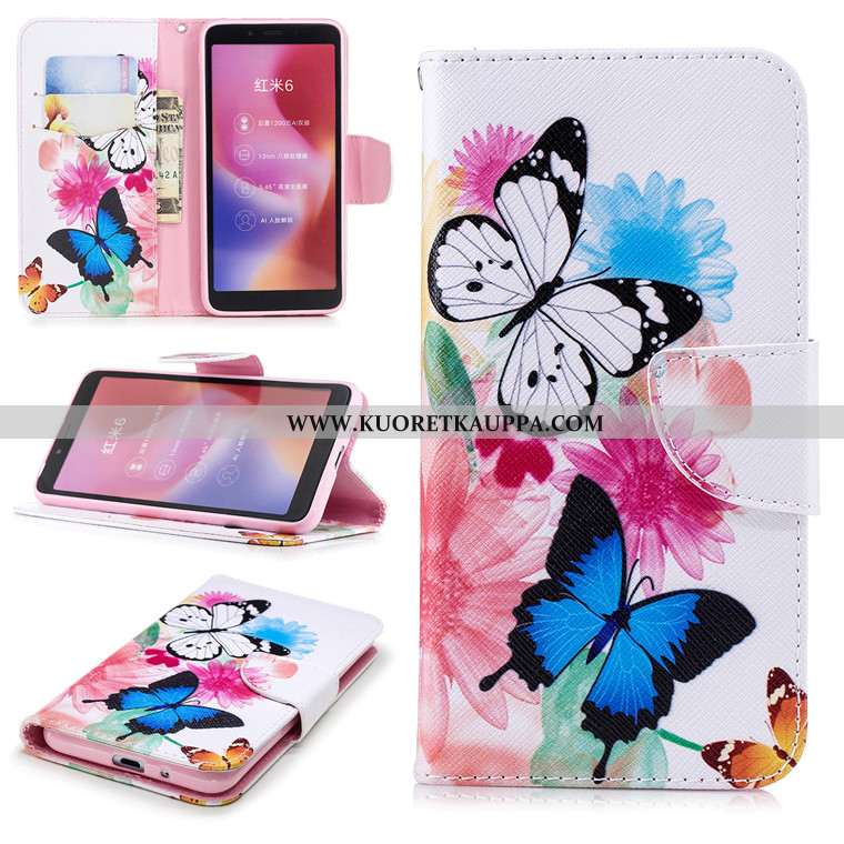 Kuori Xiaomi Redmi 6, Kuoret Xiaomi Redmi 6, Kotelo Xiaomi Redmi 6 Sarjakuva Nahkakuori Sininen All 