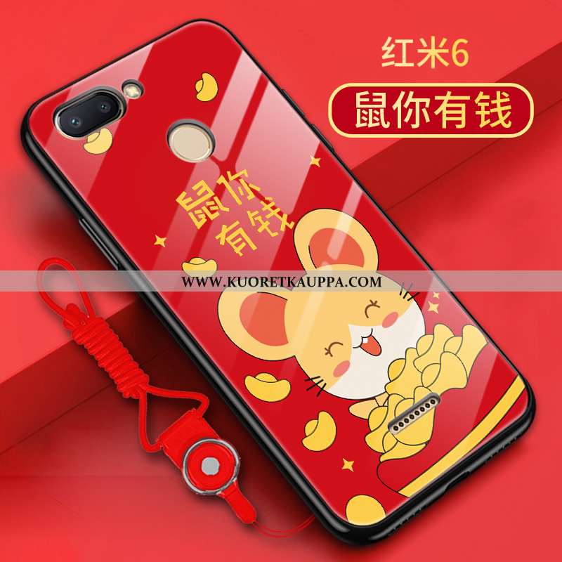 Kuori Xiaomi Redmi 6, Kuoret Xiaomi Redmi 6, Kotelo Xiaomi Redmi 6 Silikoni Lasi Kova Murtumaton Pun