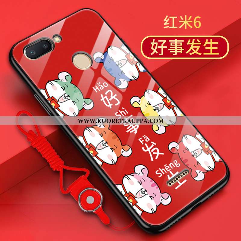 Kuori Xiaomi Redmi 6, Kuoret Xiaomi Redmi 6, Kotelo Xiaomi Redmi 6 Silikoni Lasi Kova Murtumaton Pun