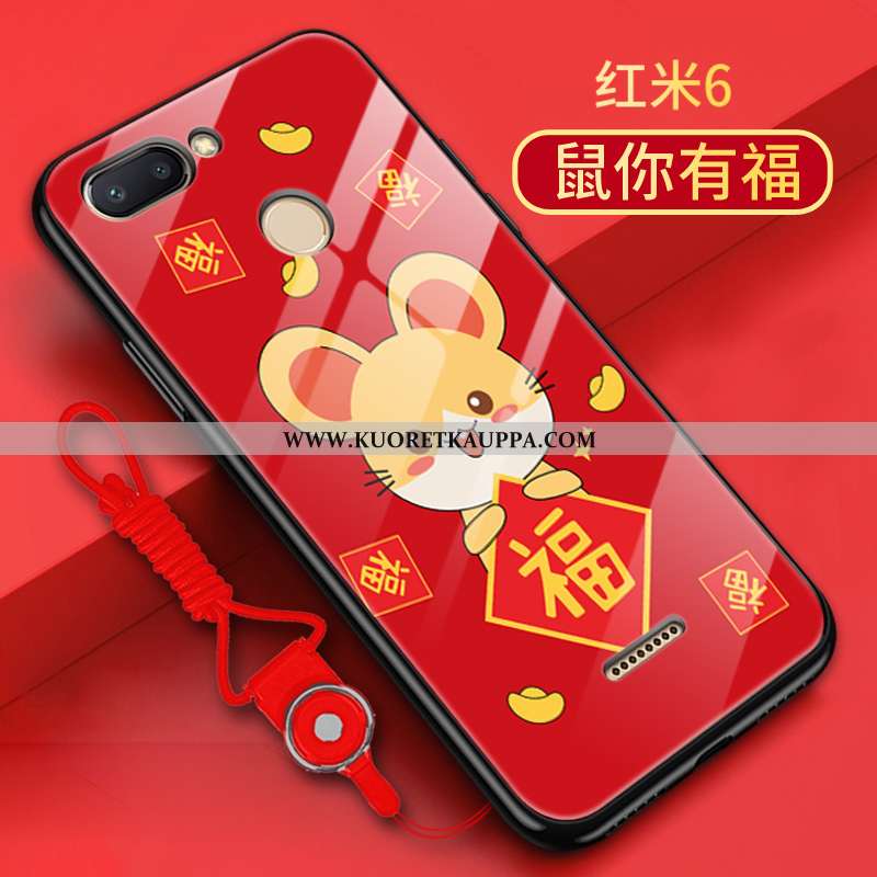 Kuori Xiaomi Redmi 6, Kuoret Xiaomi Redmi 6, Kotelo Xiaomi Redmi 6 Silikoni Lasi Kova Murtumaton Pun