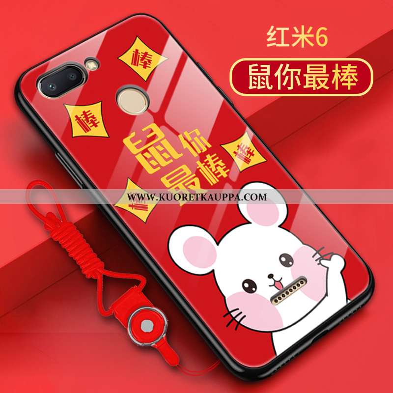 Kuori Xiaomi Redmi 6, Kuoret Xiaomi Redmi 6, Kotelo Xiaomi Redmi 6 Silikoni Lasi Kova Murtumaton Pun