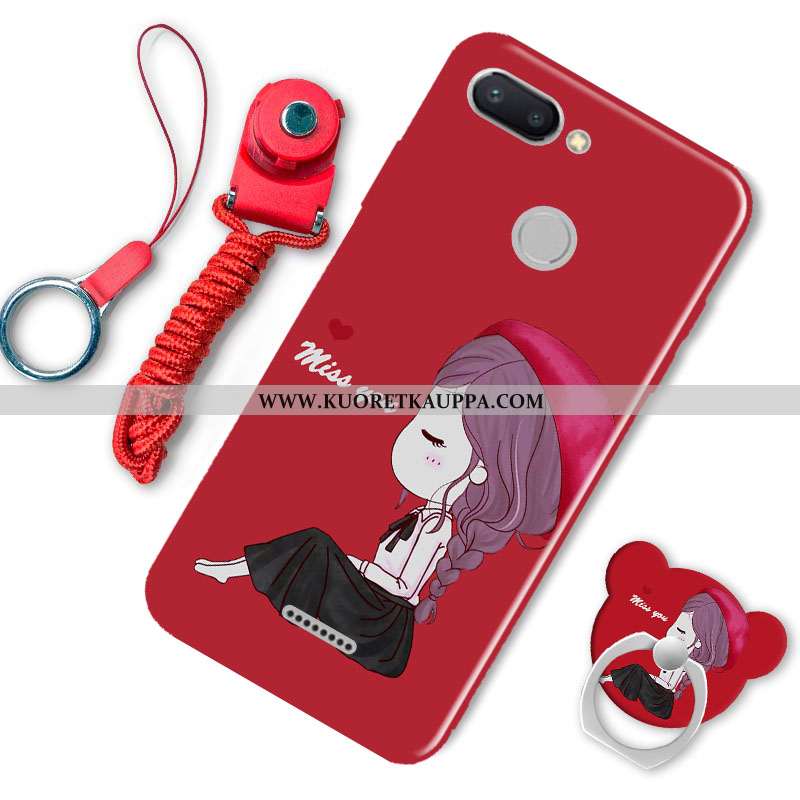 Kuori Xiaomi Redmi 6, Kuoret Xiaomi Redmi 6, Kotelo Xiaomi Redmi 6 Silikoni Suojaus Murtumaton Punai