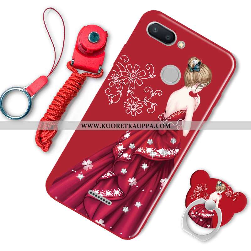 Kuori Xiaomi Redmi 6, Kuoret Xiaomi Redmi 6, Kotelo Xiaomi Redmi 6 Silikoni Suojaus Murtumaton Punai