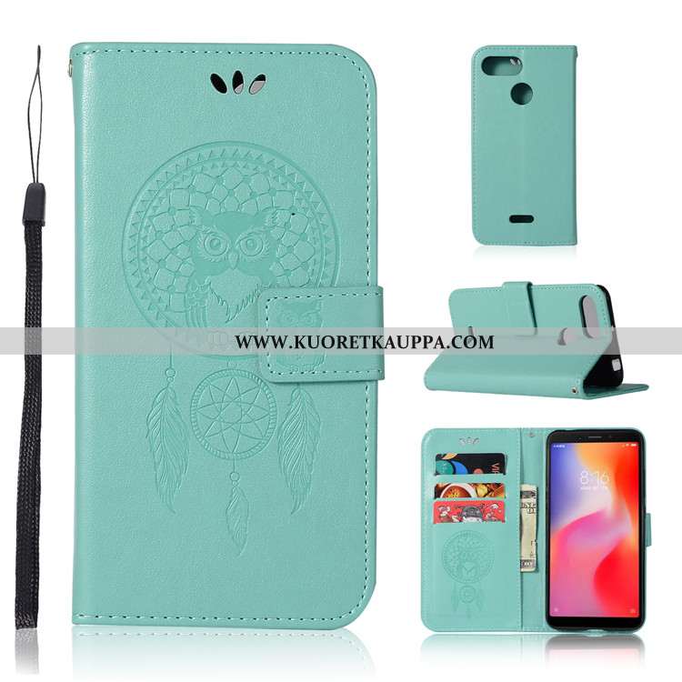 Kuori Xiaomi Redmi 6, Kuoret Xiaomi Redmi 6, Kotelo Xiaomi Redmi 6 Suojaus Nahkakuori Punainen Viole