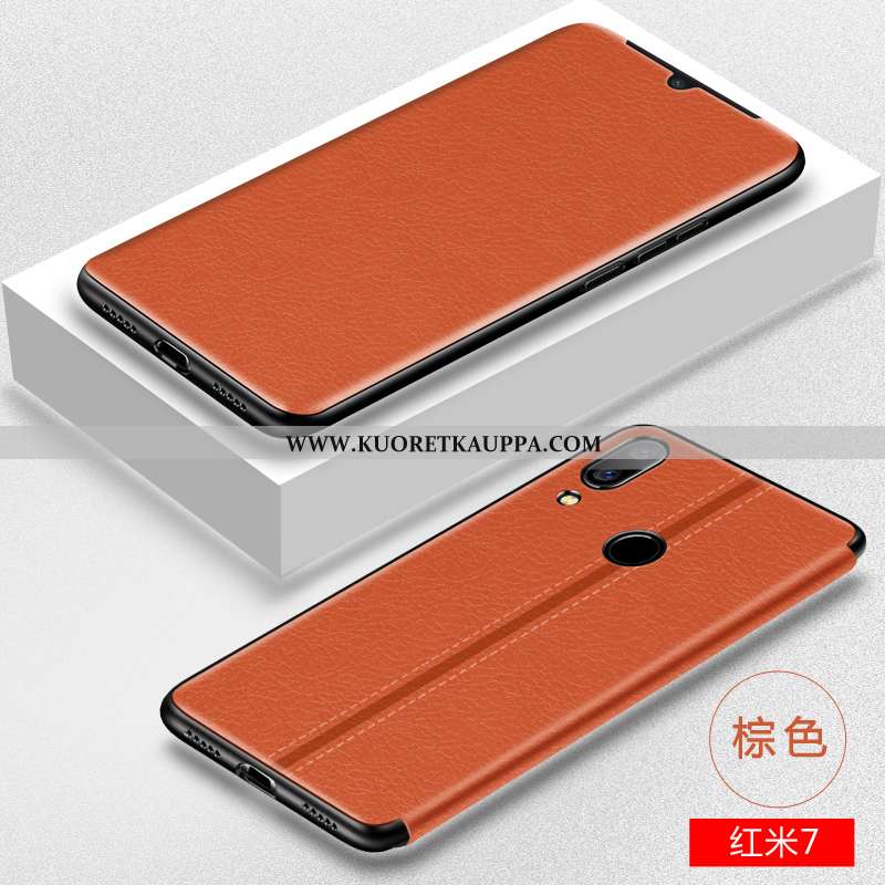 Kuori Xiaomi Redmi 7, Kuoret Xiaomi Redmi 7, Kotelo Xiaomi Redmi 7 Suojaus Nahkakuori Pieni Pehmeä N