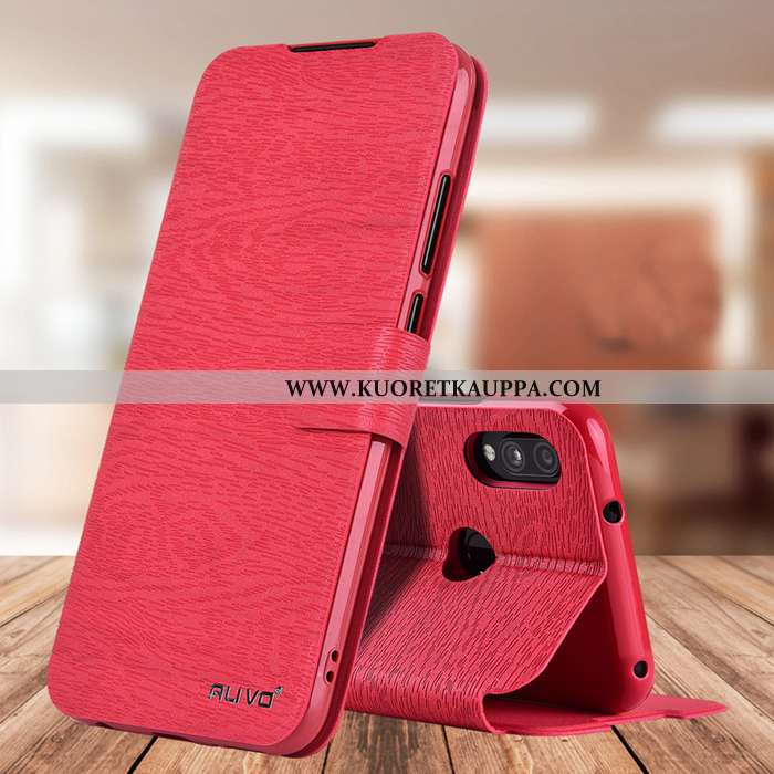 Kuori Xiaomi Redmi 7, Kuoret Xiaomi Redmi 7, Kotelo Xiaomi Redmi 7 Suojaus Nahkakuori Punainen Murtu