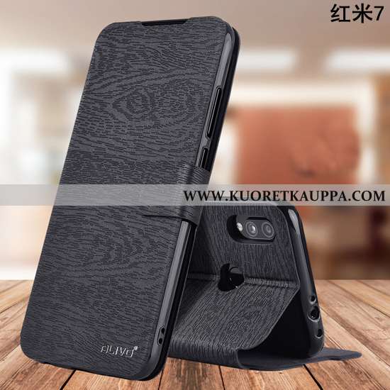 Kuori Xiaomi Redmi 7, Kuoret Xiaomi Redmi 7, Kotelo Xiaomi Redmi 7 Suojaus Nahkakuori Punainen Murtu