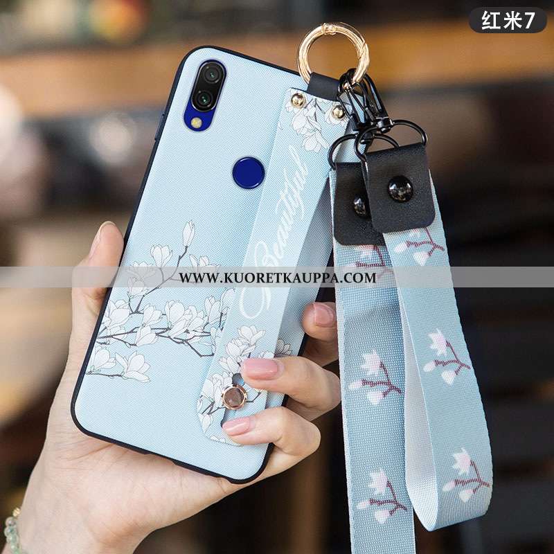 Kuori Xiaomi Redmi 7, Kuoret Xiaomi Redmi 7, Kotelo Xiaomi Redmi 7 Suojaus Pesty Suede Luova Punaine