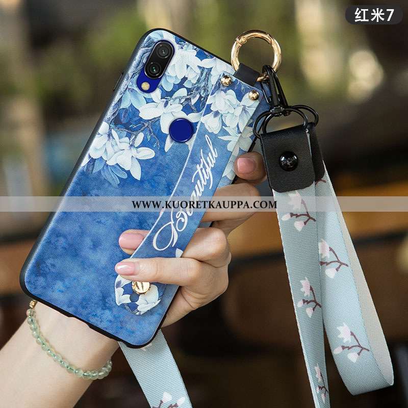 Kuori Xiaomi Redmi 7, Kuoret Xiaomi Redmi 7, Kotelo Xiaomi Redmi 7 Suojaus Pesty Suede Luova Punaine