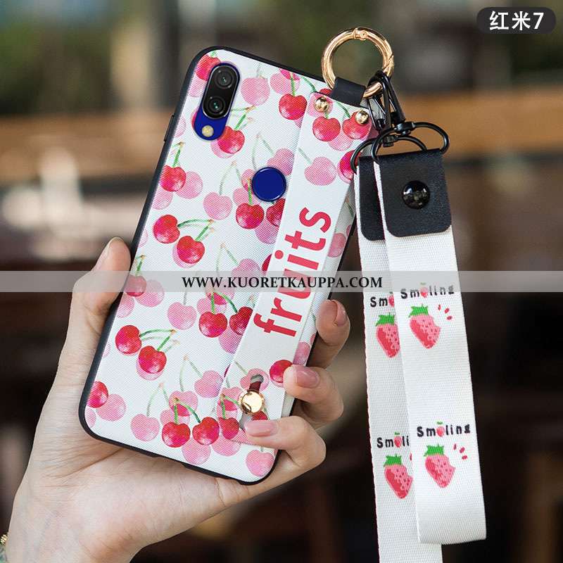 Kuori Xiaomi Redmi 7, Kuoret Xiaomi Redmi 7, Kotelo Xiaomi Redmi 7 Suojaus Pesty Suede Luova Punaine