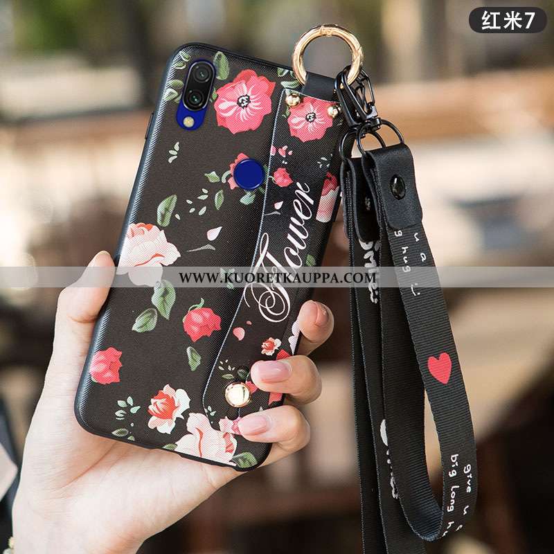 Kuori Xiaomi Redmi 7, Kuoret Xiaomi Redmi 7, Kotelo Xiaomi Redmi 7 Suojaus Pesty Suede Luova Punaine