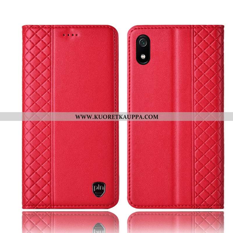 Kuori Xiaomi Redmi 7a, Kuoret Xiaomi Redmi 7a, Kotelo Xiaomi Redmi 7a Suojaus Aito Nahka Nuoret Puna