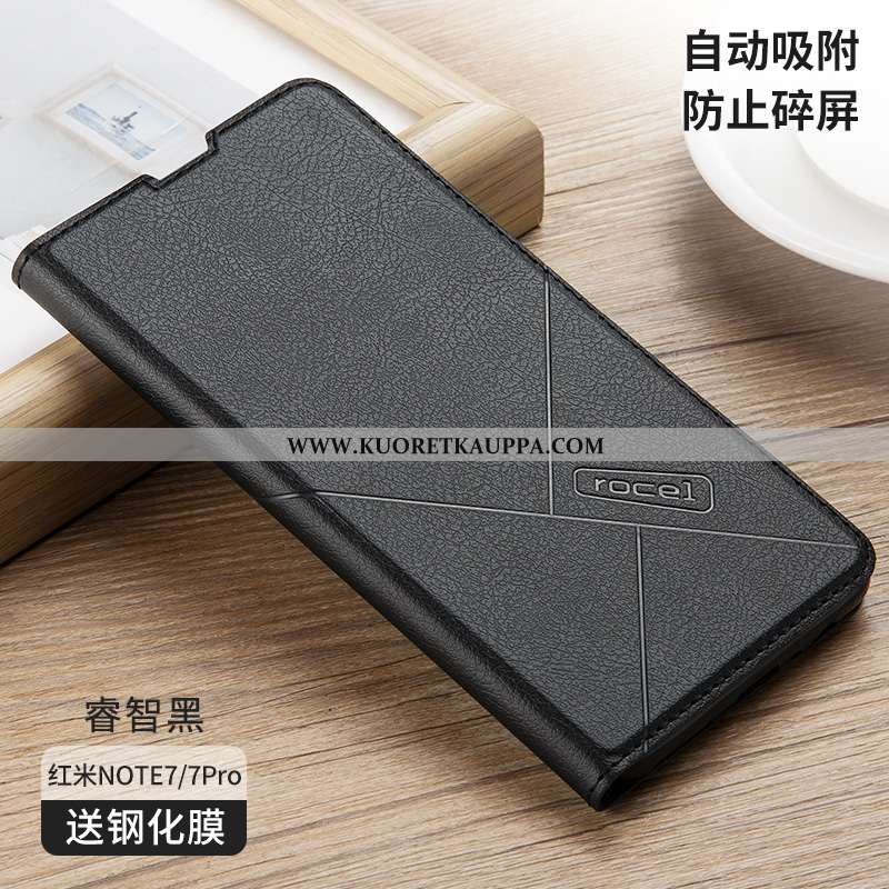 Kuori Xiaomi Redmi Note 7, Kuoret Xiaomi Redmi Note 7, Kotelo Xiaomi Redmi Note 7 Suojaus Nahkakuori