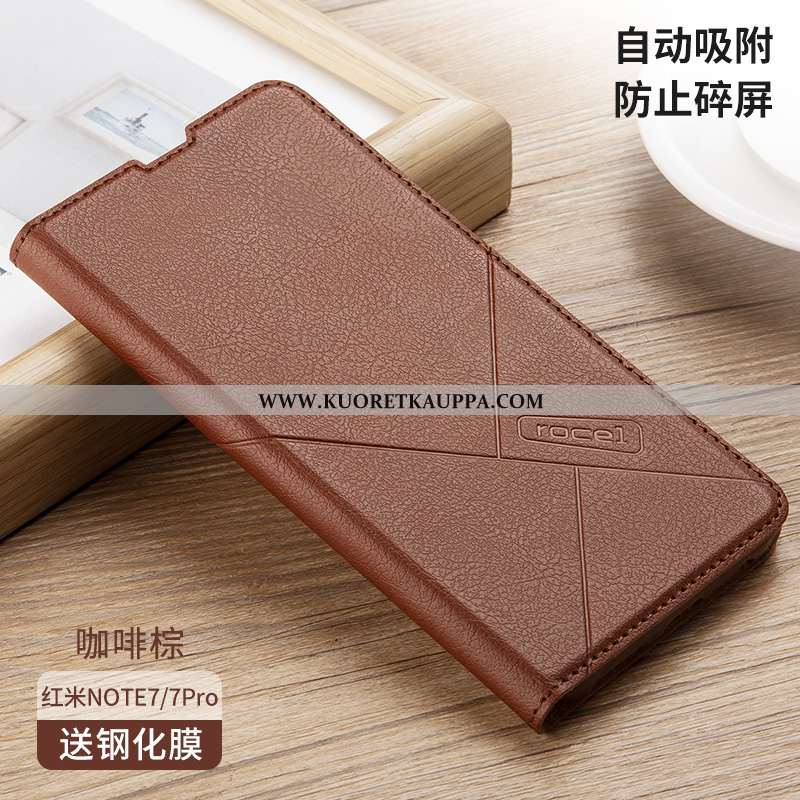 Kuori Xiaomi Redmi Note 7, Kuoret Xiaomi Redmi Note 7, Kotelo Xiaomi Redmi Note 7 Suojaus Nahkakuori
