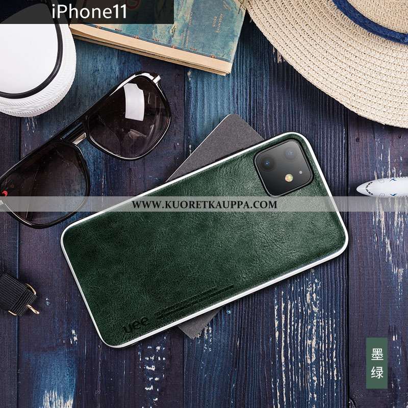 Kuori iPhone 11, Kuoret iPhone 11, Kotelo iPhone 11 Aito Nahka Nahka Suuntaus Net Red Keltaiset