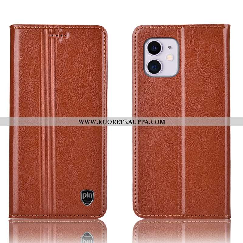 Kuori iPhone 11, Kuoret iPhone 11, Kotelo iPhone 11 Aito Nahka Suojaus All Inclusive Ruskea