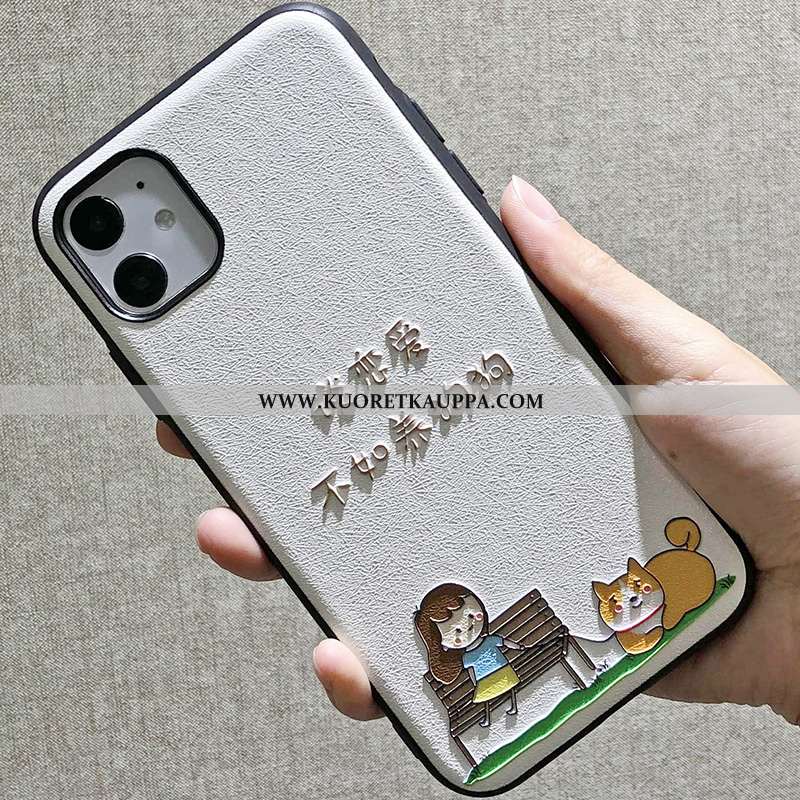 Kuori iPhone 11, Kuoret iPhone 11, Kotelo iPhone 11 Kohokuviointi Pesty Suede Murtumaton Koira Kova 