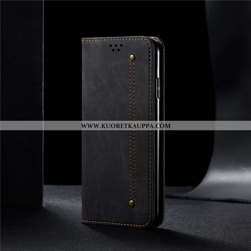 Kuori iPhone 11, Kuoret iPhone 11, Kotelo iPhone 11 Nahka Kukkakuvio Murtumaton Musta Mustat