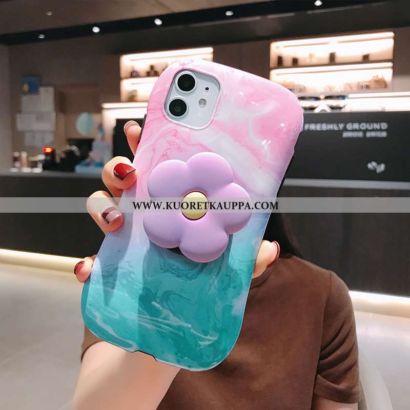 Kuori iPhone 11, Kuoret iPhone 11, Kotelo iPhone 11 Pehmeä Neste Silikoni L Kukkia Tuuli Pinkki