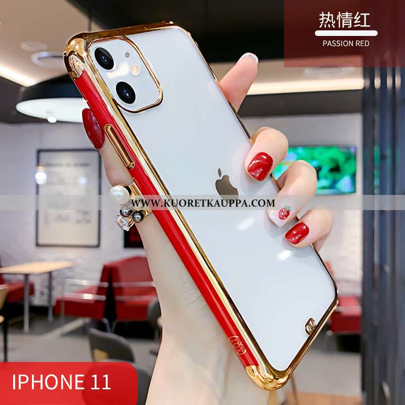 Kuori iPhone 11, Kuoret iPhone 11, Kotelo iPhone 11 Pehmeä Neste Valo All Inclusive Silikoni Punaine