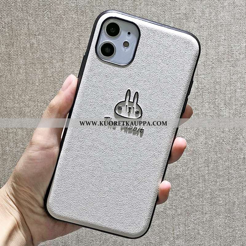 Kuori iPhone 11, Kuoret iPhone 11, Kotelo iPhone 11 Pesty Suede Kohokuviointi Kova Musta Tuuli Musta