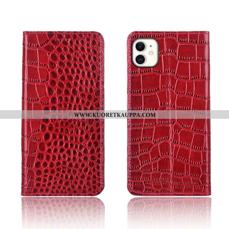 Kuori iPhone 11, Kuoret iPhone 11, Kotelo iPhone 11 Silikoni Suojaus Krokotiili Kukkakuvio Ruskea