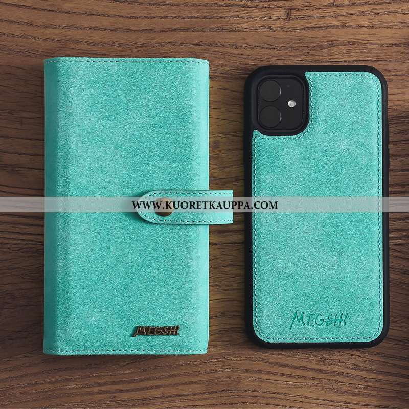 Kuori iPhone 11, Kuoret iPhone 11, Kotelo iPhone 11 Suojaus Nahkakuori Puhelimen Murtumaton Sininen