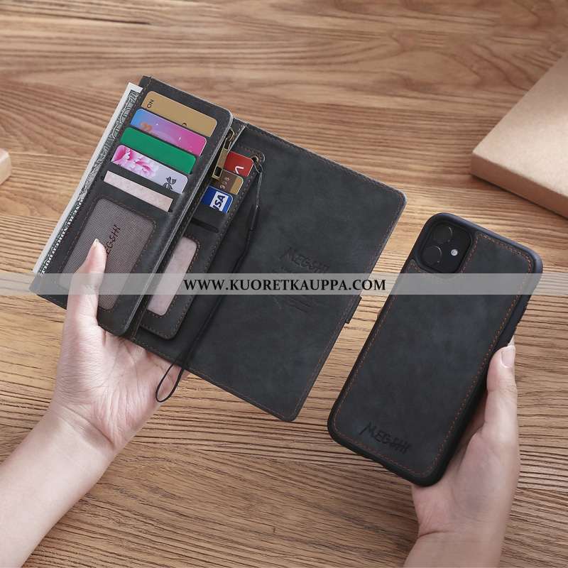 Kuori iPhone 11, Kuoret iPhone 11, Kotelo iPhone 11 Suojaus Nahkakuori Puhelimen Murtumaton Sininen