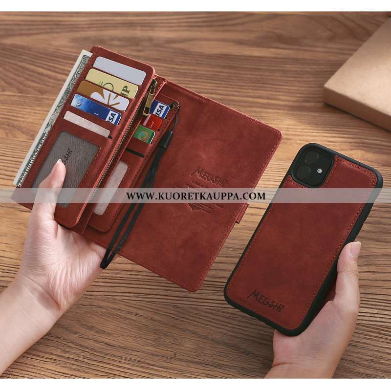 Kuori iPhone 11, Kuoret iPhone 11, Kotelo iPhone 11 Suojaus Nahkakuori Puhelimen Murtumaton Sininen