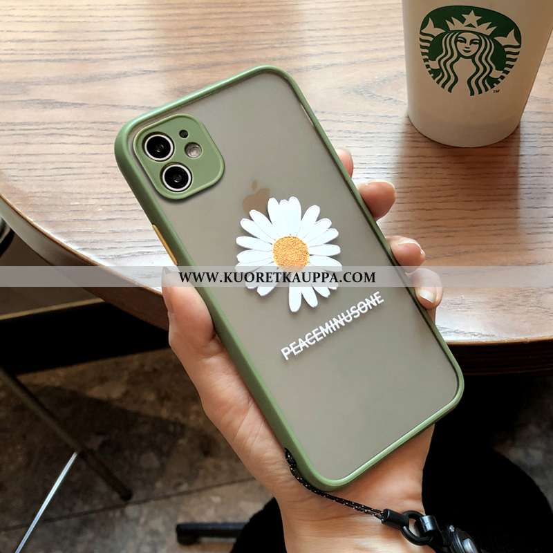 Kuori iPhone 11, Kuoret iPhone 11, Kotelo iPhone 11 Suojaus Silikoni Vihreä Puhelimen Päivänkakkara