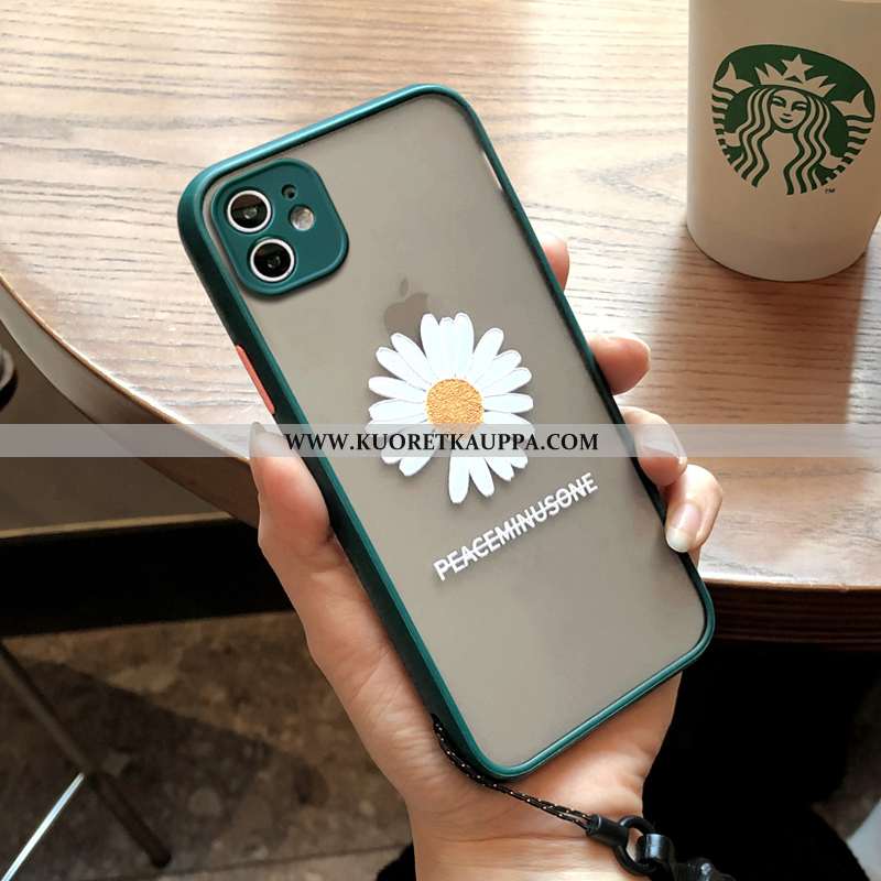 Kuori iPhone 11, Kuoret iPhone 11, Kotelo iPhone 11 Suojaus Silikoni Vihreä Puhelimen Päivänkakkara