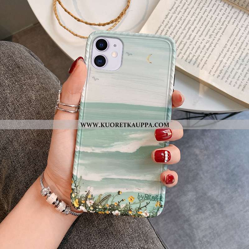 Kuori iPhone 11, Kuoret iPhone 11, Kotelo iPhone 11 Vuosikerta Silikoni Kukka Puhelimen Pinkki