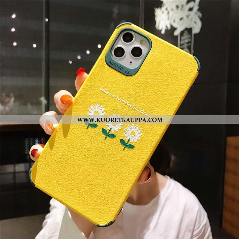 Kuori iPhone 11 Pro, Kuoret iPhone 11 Pro, Kotelo iPhone 11 Pro Ihana Pehmeä Neste Keltainen Kukka A