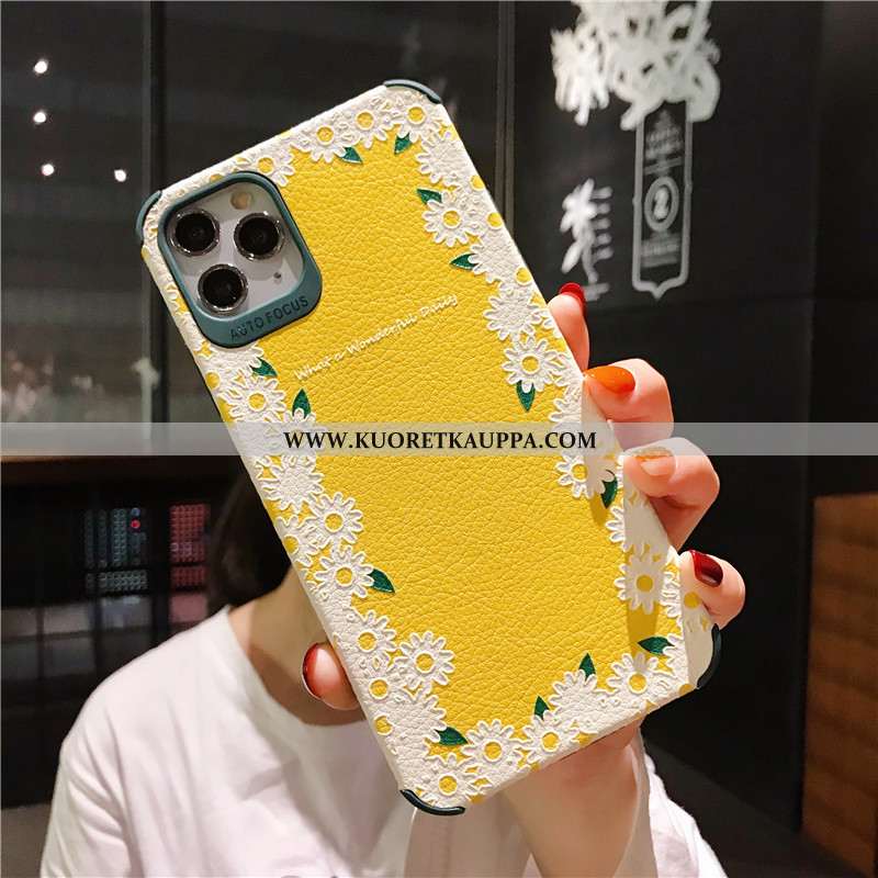 Kuori iPhone 11 Pro, Kuoret iPhone 11 Pro, Kotelo iPhone 11 Pro Ihana Pehmeä Neste Keltainen Kukka A
