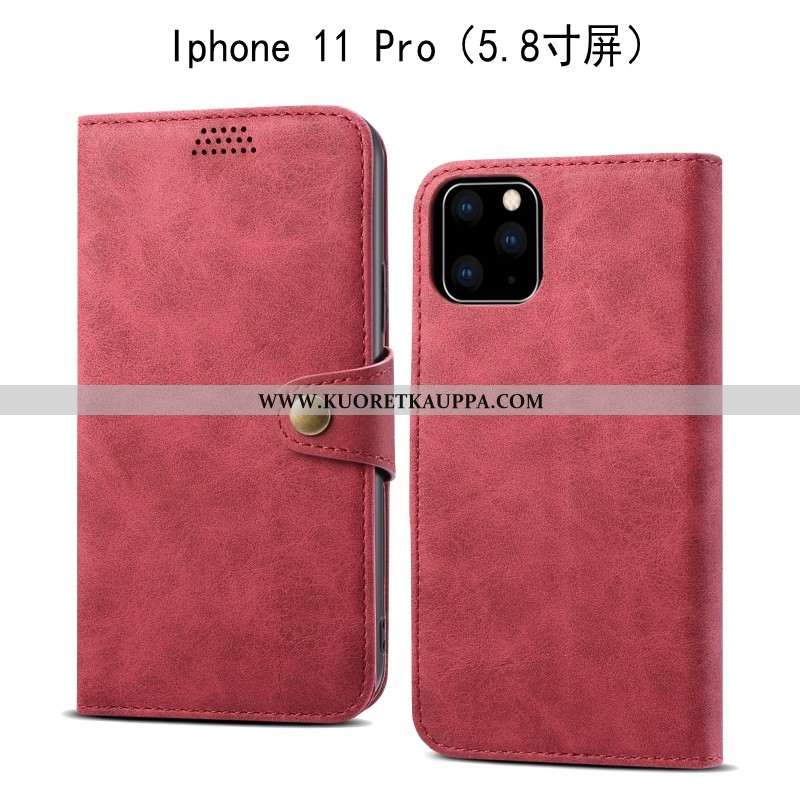 Kuori iPhone 11 Pro, Kuoret iPhone 11 Pro, Kotelo iPhone 11 Pro Nahkakuori Pehmeä Neste Punainen