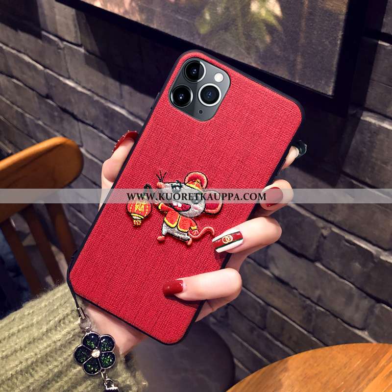 Kuori iPhone 11 Pro, Kuoret iPhone 11 Pro, Kotelo iPhone 11 Pro Silikoni Suojaus Punainen Net Red Lu
