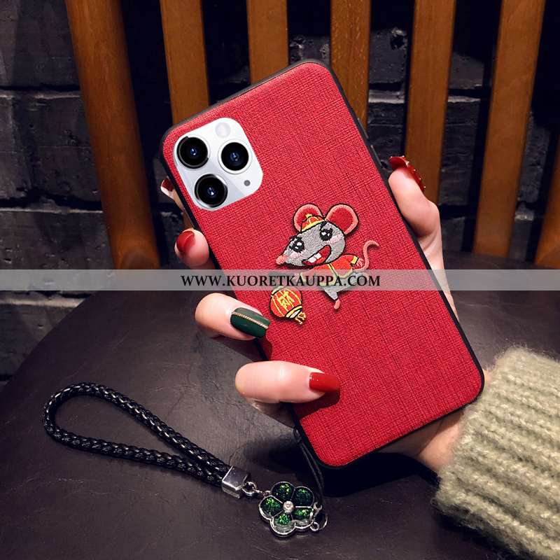 Kuori iPhone 11 Pro, Kuoret iPhone 11 Pro, Kotelo iPhone 11 Pro Silikoni Suojaus Punainen Net Red Lu