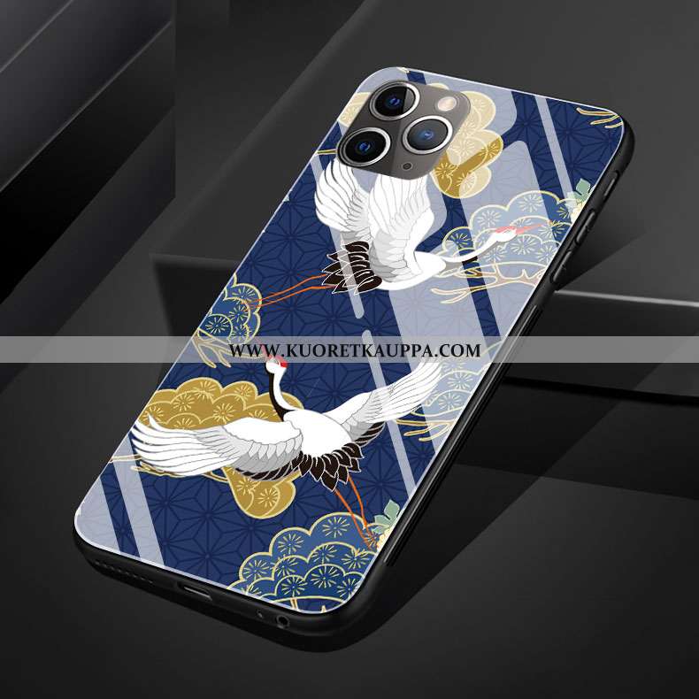 Kuori iPhone 11 Pro Max, Kuoret iPhone 11 Pro Max, Kotelo iPhone 11 Pro Max Silikoni Lasi Sininen Pe