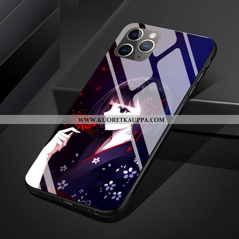 Kuori iPhone 11 Pro Max, Kuoret iPhone 11 Pro Max, Kotelo iPhone 11 Pro Max Suojaus Lasi Kukka Valko