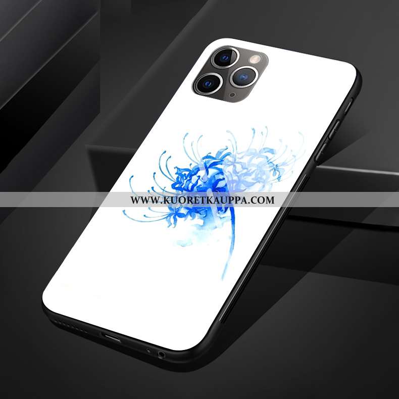 Kuori iPhone 11 Pro Max, Kuoret iPhone 11 Pro Max, Kotelo iPhone 11 Pro Max Suojaus Lasi Kukka Valko