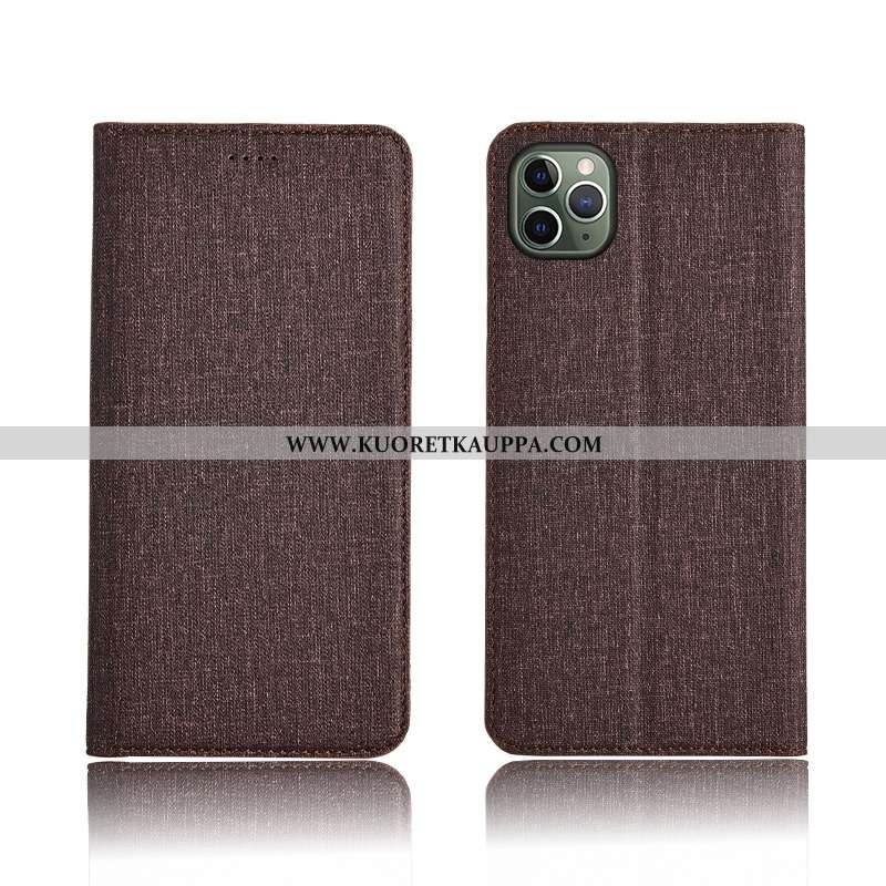 Kuori iPhone 11 Pro Max, Kuoret iPhone 11 Pro Max, Kotelo iPhone 11 Pro Max Suojaus Pellava Puhelime