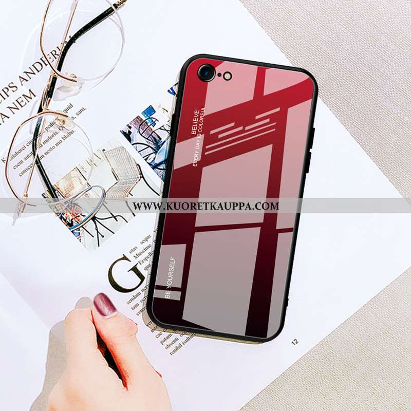 Kuori iPhone 6/6s, Kuoret iPhone 6/6s, Kotelo iPhone 6/6s Lasi Suuntaus Puhelimen Pehmeä Neste Punai