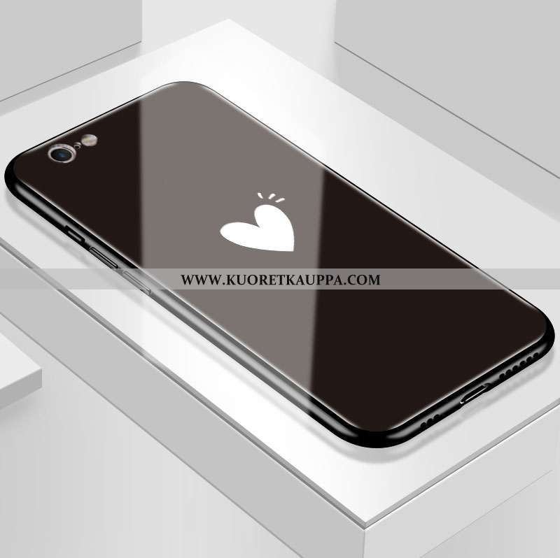 Kuori iPhone 6/6s, Kuoret iPhone 6/6s, Kotelo iPhone 6/6s Suojaus Lasi Net Red Yksinkertainen Mustat