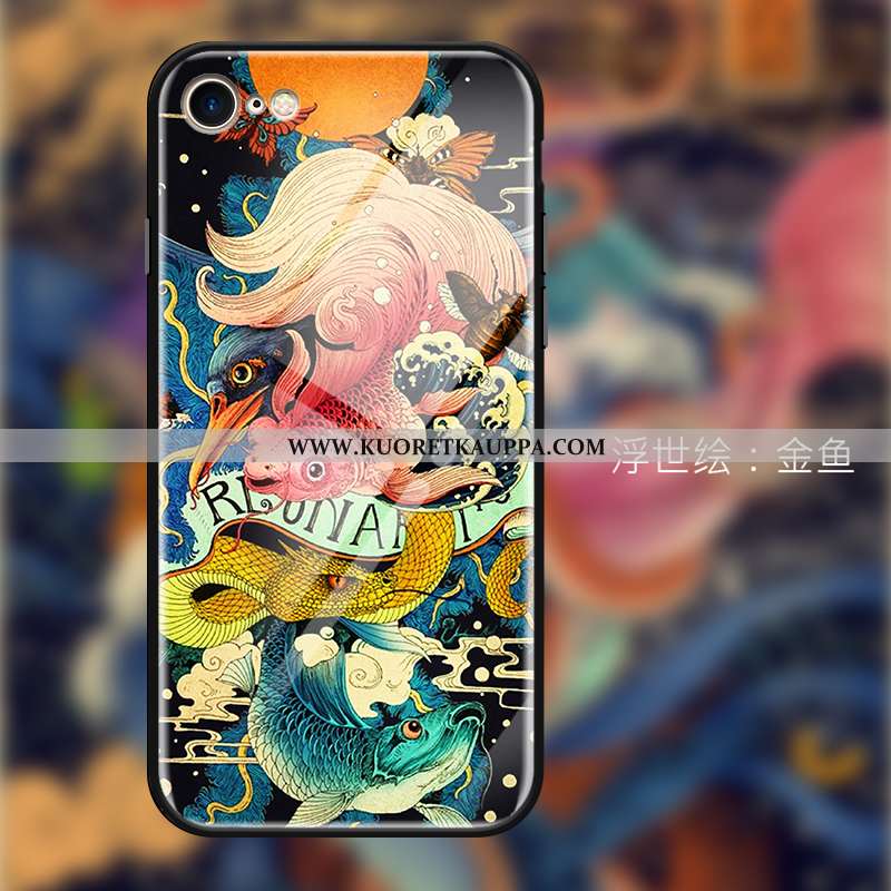 Kuori iPhone 7, Kuoret iPhone 7, Kotelo iPhone 7 Luova Suuntaus Persoonallisuus Kulta Lasi Punainen