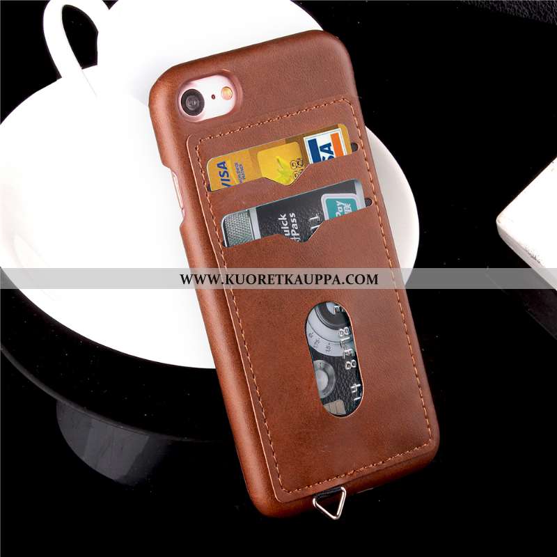 Kuori iPhone 7, Kuoret iPhone 7, Kotelo iPhone 7 Nahkakuori Suojaus Murtumaton Oranssi