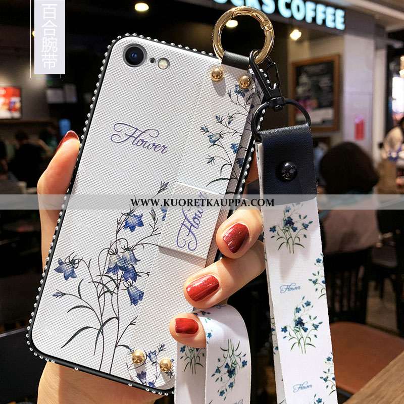 Kuori iPhone 7, Kuoret iPhone 7, Kotelo iPhone 7 Pehmeä Neste Silikoni Kukka Jauhe Pinkki