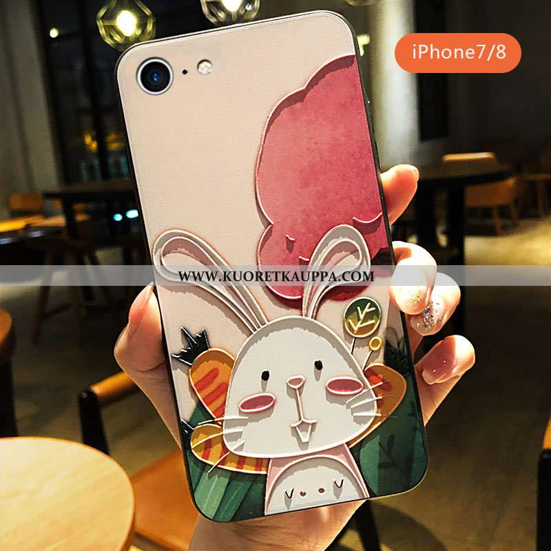 Kuori iPhone 7, Kuoret iPhone 7, Kotelo iPhone 7 Sarjakuva Ihana Kohokuviointi Pinkki