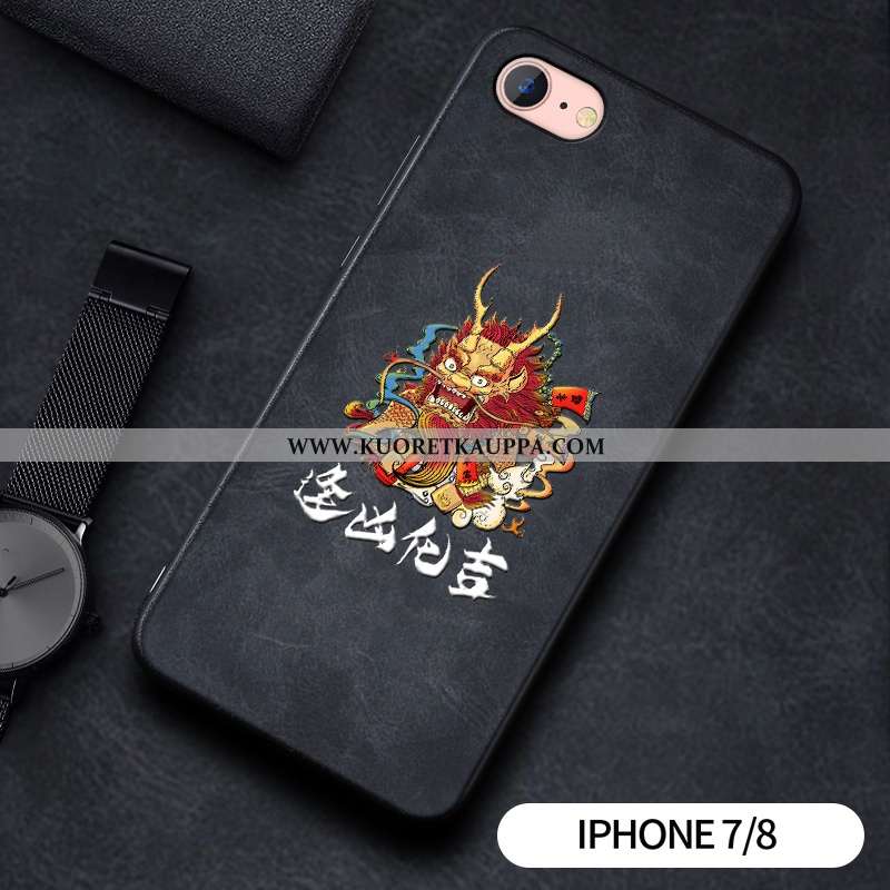 Kuori iPhone 7, Kuoret iPhone 7, Kotelo iPhone 7 Suojaus Kohokuviointi Net Red Musta Mustat