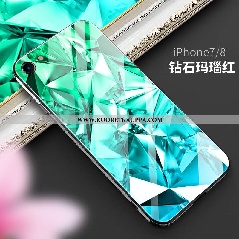 Kuori iPhone 7, Kuoret iPhone 7, Kotelo iPhone 7 Ylellisyys Persoonallisuus Lasi Suojaus Vihreä