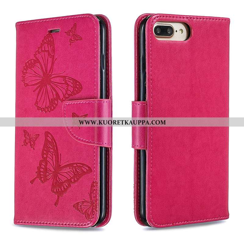 Kuori iPhone 7 Plus, Kuoret iPhone 7 Plus, Kotelo iPhone 7 Plus Nahka Suojaus Punainen Kiinteä Väri 